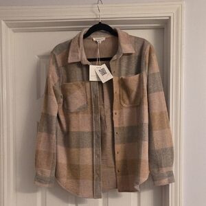 Beachlunchlounge Plaid Shirt in Tan and Gray